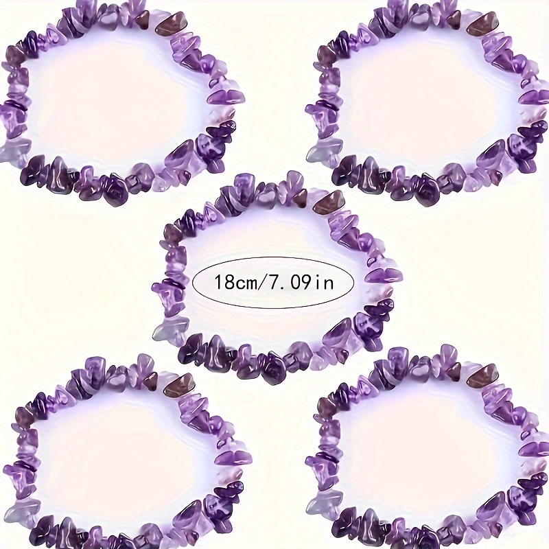 Yoga Fitness Gifts - Pulseiras de Pedras Naturais de Ametista