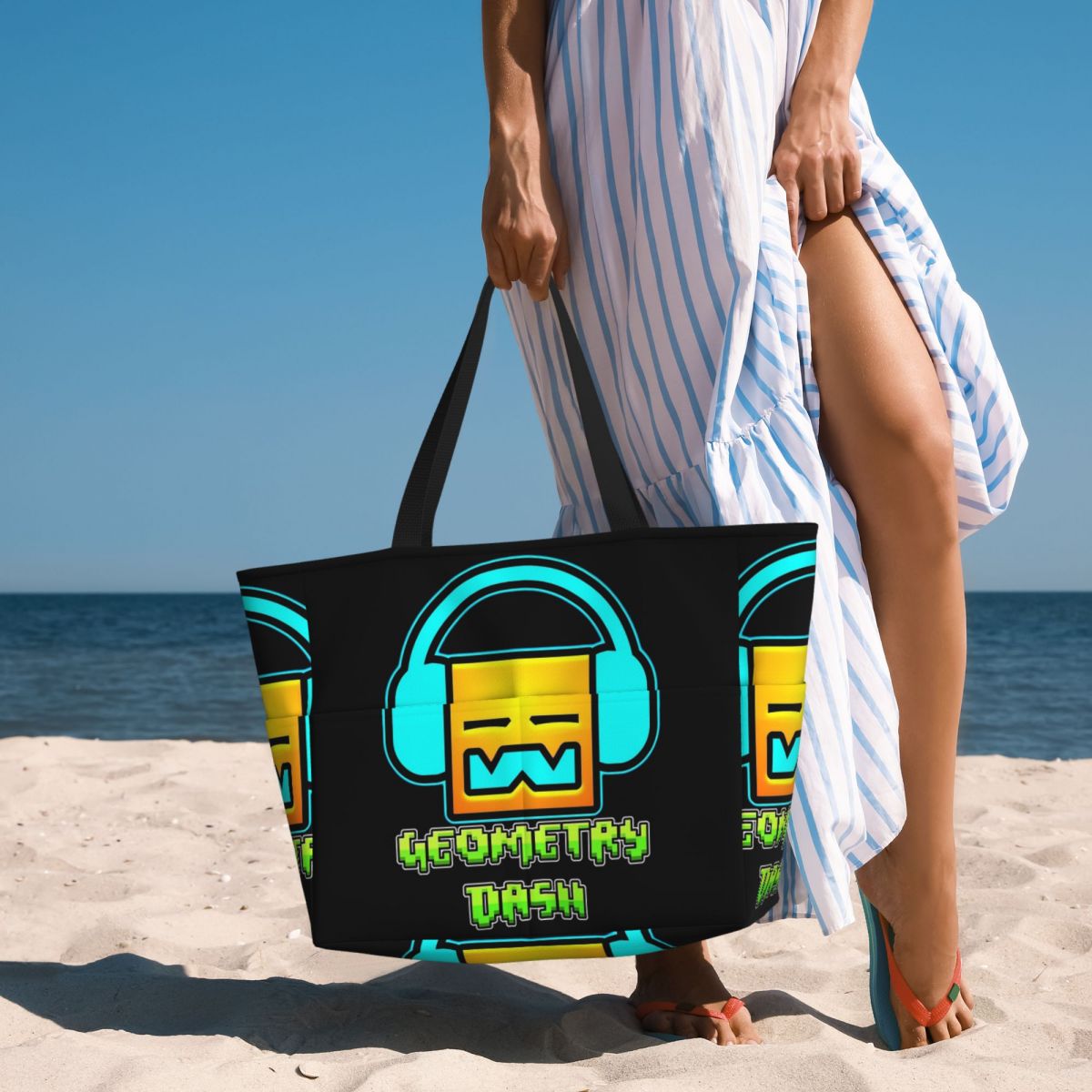Yoga Fitness Tote - Bolsa de Praia Geometricamente Bonita com