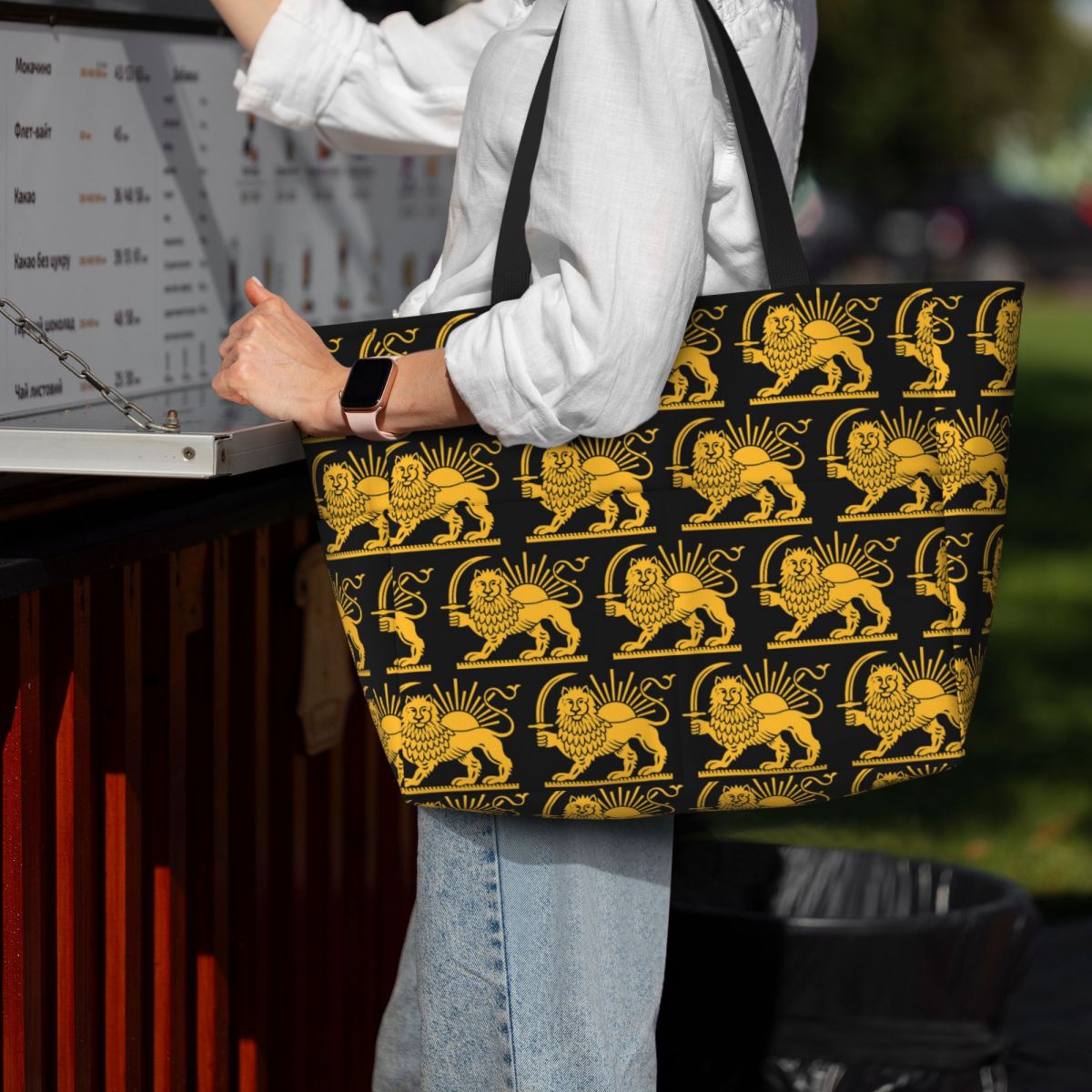 Bolsa tote de praia iraniana c - Yoga Fitness Tote avaliação e preço