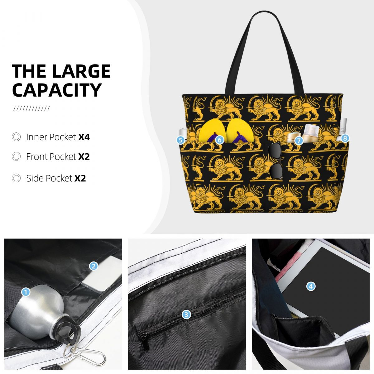 Bolsa tote de praia iraniana c - Yoga Fitness Tote avaliação e preço
