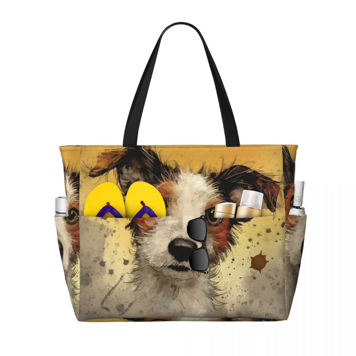 Bolsa tote para praia, cão jac - Yoga Fitness Tote avaliação e preço