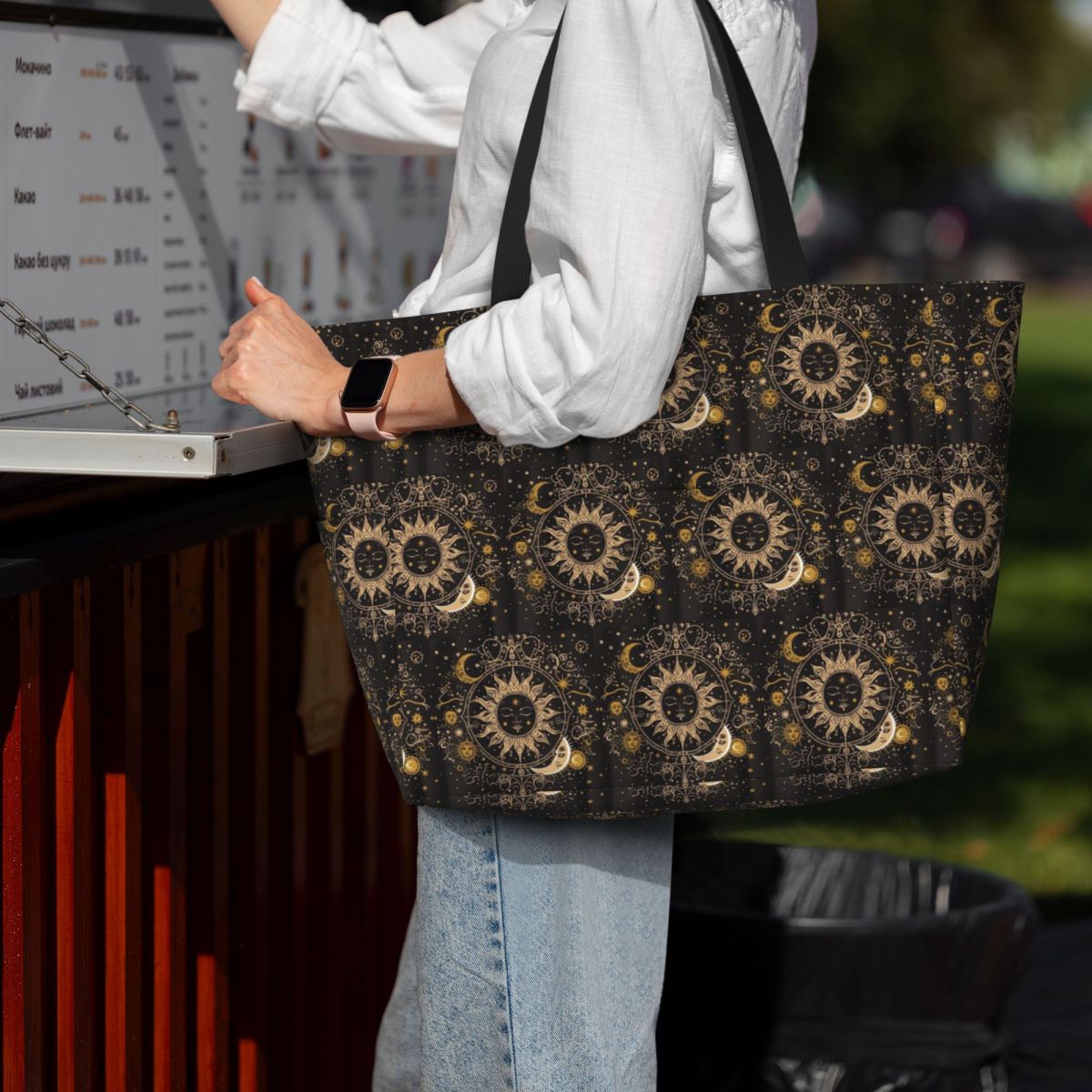 Bolsa de praia Boho Golden Cre - Yoga Fitness Tote avaliação e preço