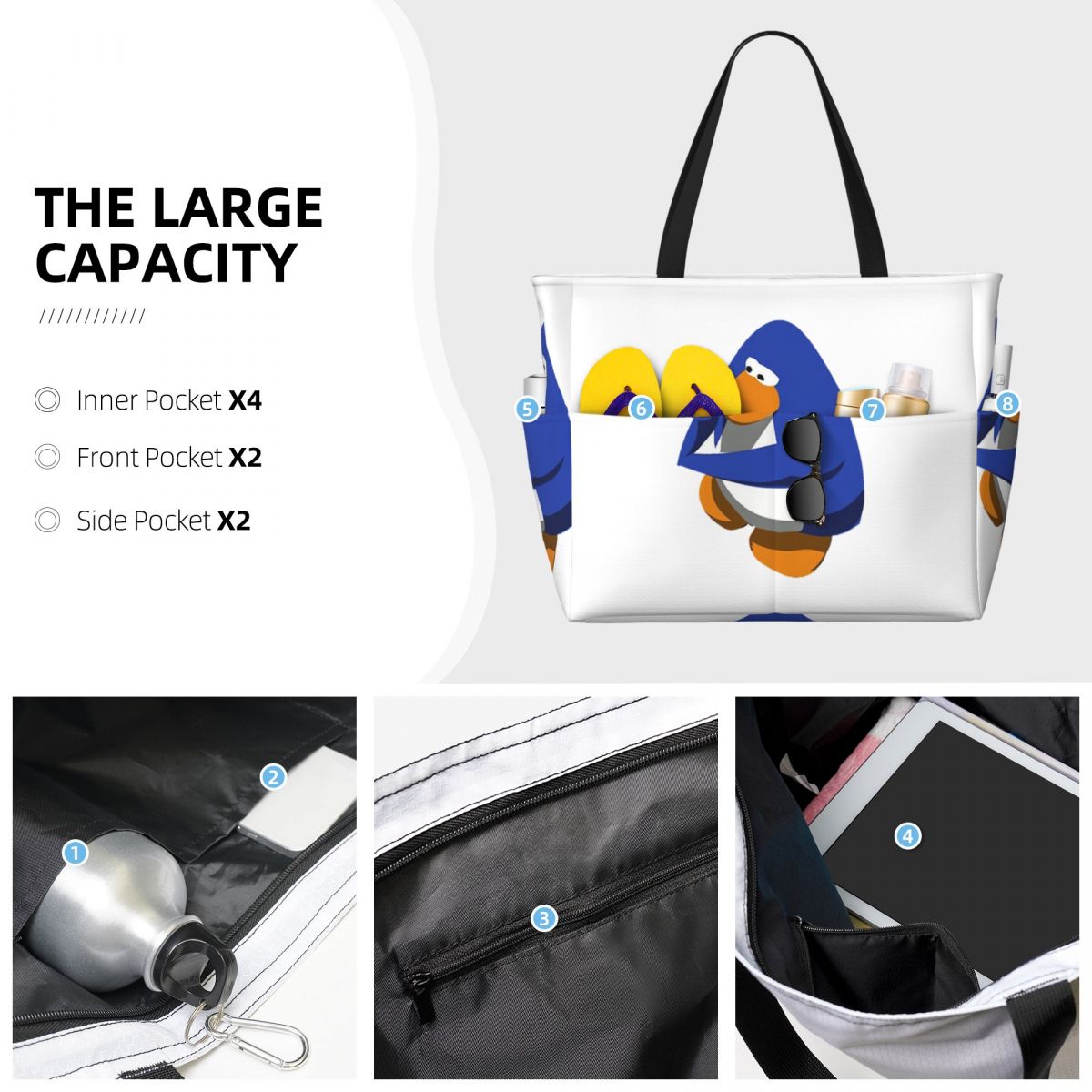 Clube pinguim boi praia sacola - Yoga Fitness Tote avaliação e preço