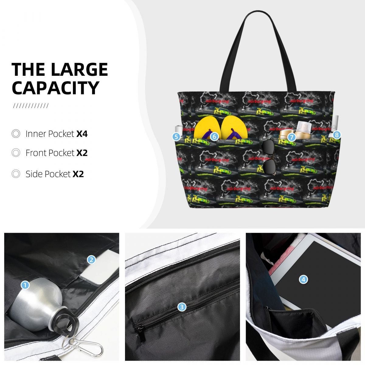 Bolsa tote de praia com estamp - Yoga Fitness Tote avaliação e preço