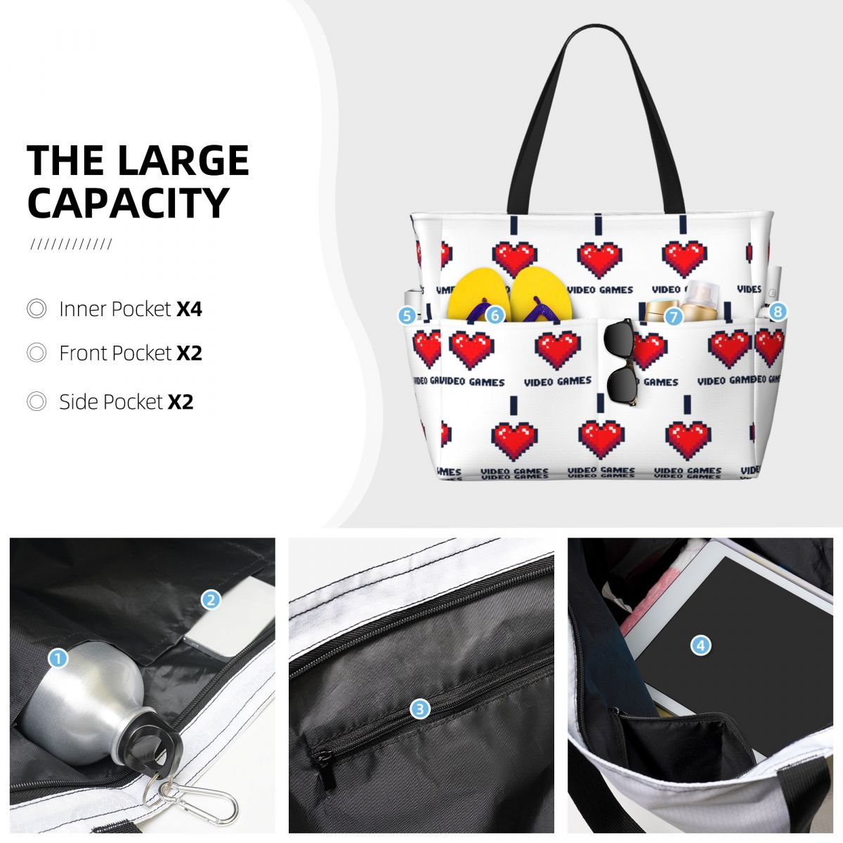 Bolsa tote de praia I Heart Vi - Yoga Fitness Videos Free avaliação e preço