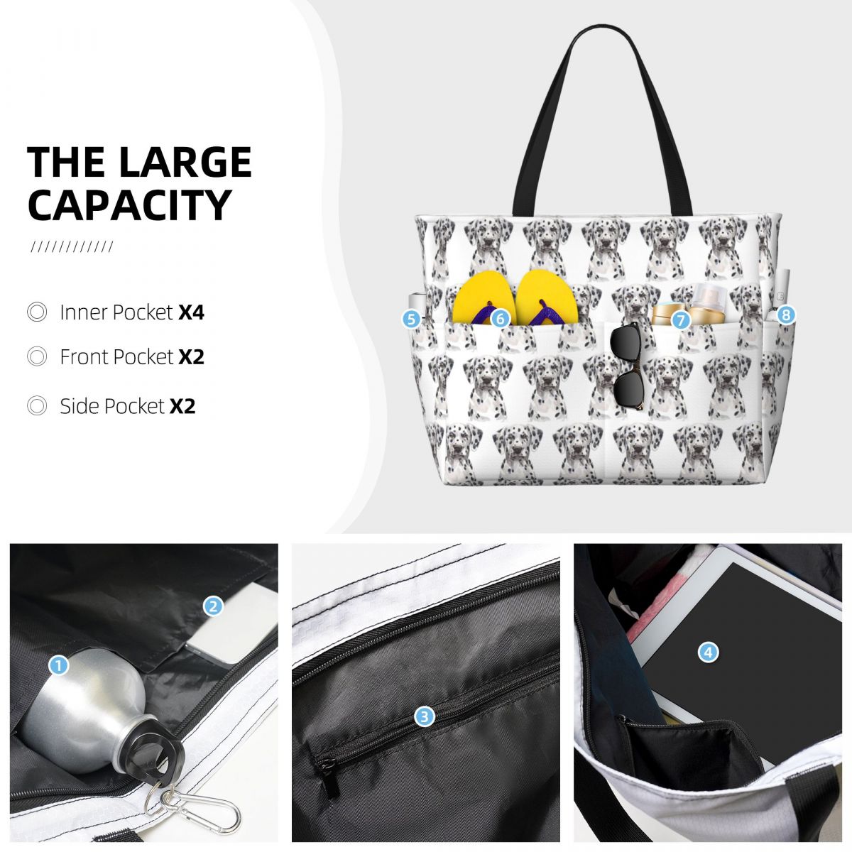 Bolsa de praia Dalmatian, bols - Yoga Fitness Tote avaliação e preço